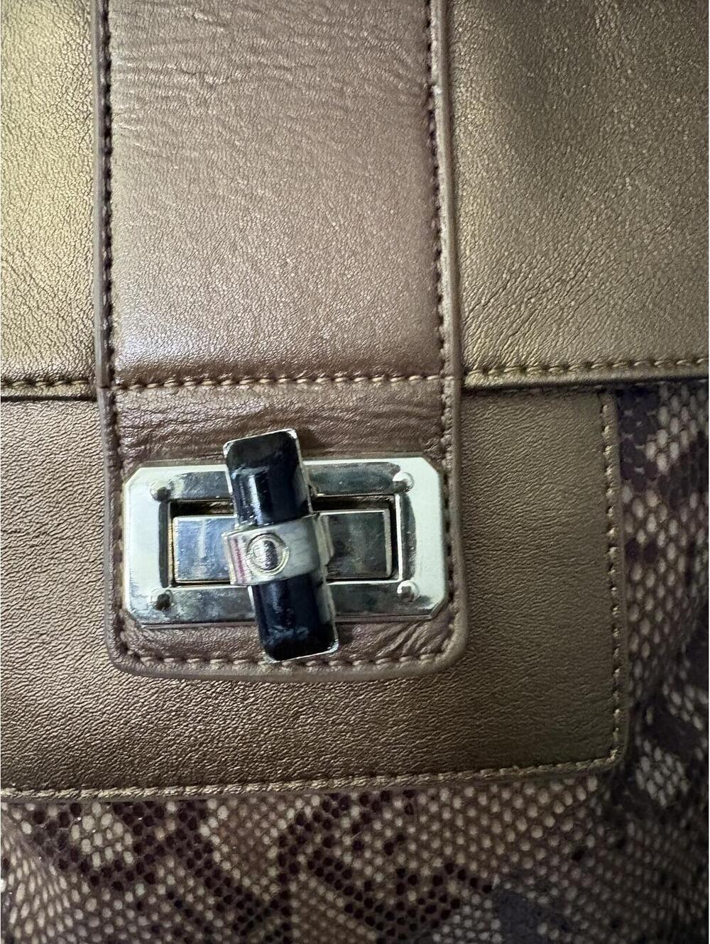 Original by Sharif 1827 Metallic Gold Reptile Crossbody Bag - Picture 3 of 9